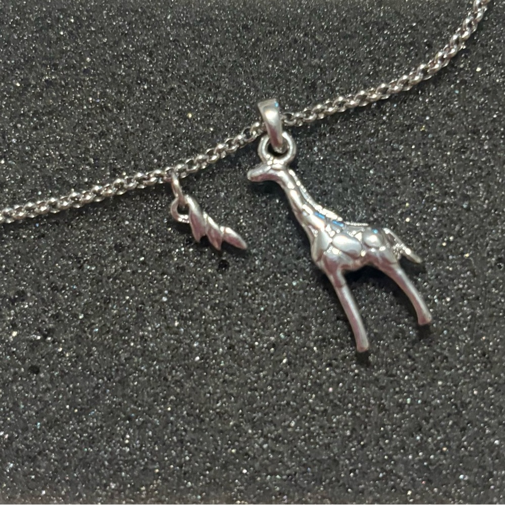 NWT Lia Sophia Silver Giraffe Pendant Necklace